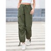 Women Baggy Parachute Pants Casual Cargo Pant Low Waist Loose Pants Multiple Pockets Jogger - 2 of 4