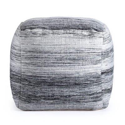Caledonia Pouf Gray/Ivory - Anji Mountain: Handmade, Square, Unupholstered, Fair Trade Certified