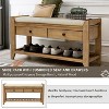 Shoe Rack with Cushioned Seat and Drawers, Multipurpose Entryway Storage Bench (Old Pine) - 4 of 4