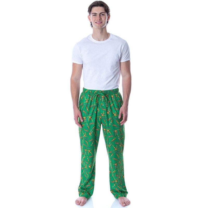 Nickelodeon Men's Teenage Mutant Ninja Turtles TMNT Loungewear Pajama Pants Green, 3 of 6