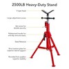 V Head Pipe Jack Stand, 28-52 Inch Adjustable Height, 1/8"-12" Capacity, 2500 lb Load Capacity, Portable Folding Legs - 2 of 4