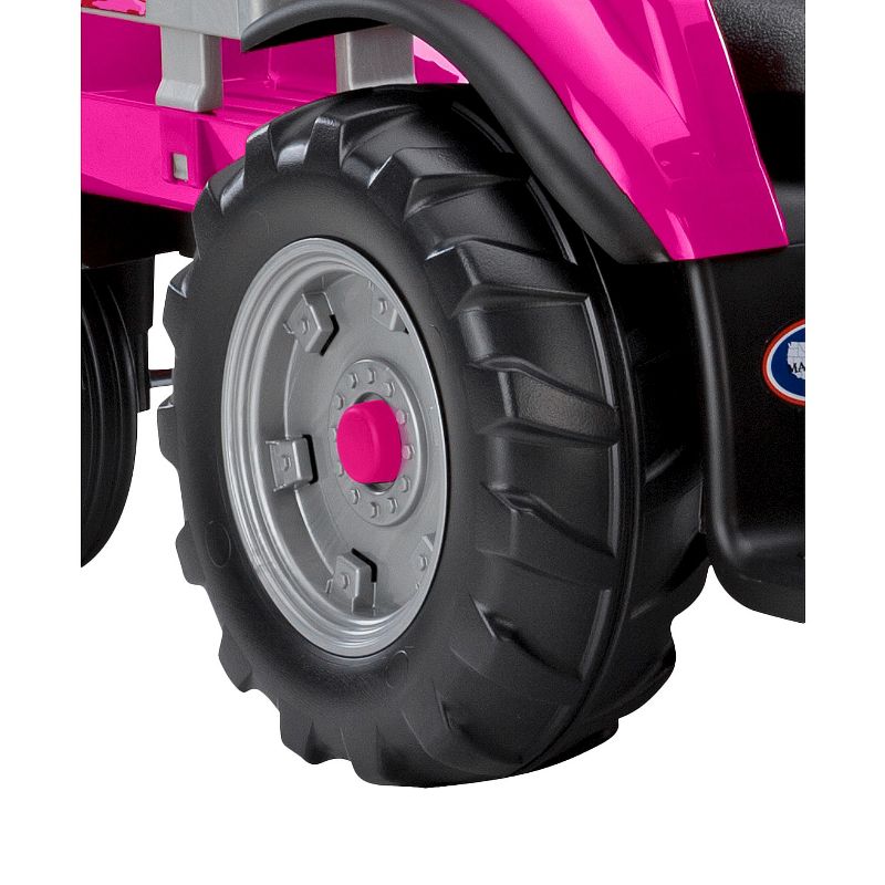 Peg Perego 12V Case IH Magnum Tractor with Trailer Powered Ride-On - Pink, 3 of 7