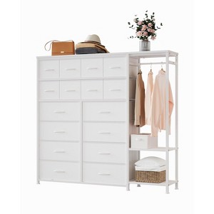 homfan Clothes Rack with 16 Fabric Drawers, Portable Closet Wardrobe with 2 Shelves and Hanging Rod, Heavy Duty Garment Rack, Storage Organizer - 1 of 4