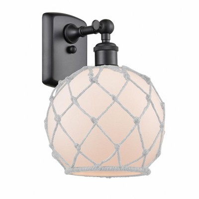Farmhouse Rope - 1 Light Wall Sconce In Industrial Style-13 Inches Tall and 8 Inches Wide