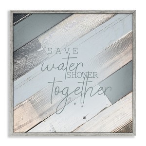 Stupell Industries Planked Shower Together Phrase, 24" x 24" - 1 of 4