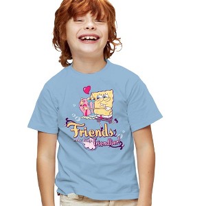 Boys' Short Sleeve SpongeBob Squarepants And Gary Best Friends Valetine's Day T-Shirt Boys and Girls - 1 of 4