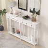 NicBex Retro Narrow Console Table,Long Entryway Table with 4 Drawers & 1 Open Shelf,Foyer Tables for Entryway,Hallway,Living Room - 3 of 4