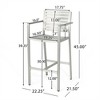 SKRAN Silver Rust-Proof Aluminum Outdoor Barstools Set of 2, 29.50 Inch Seats, Perfect for Patios and Barbeques, Garden - 3 of 4