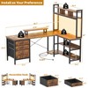 Aheaplus L Shaped Computer Desk, Gaming Desk with Hutch - 3 of 4