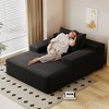 51" Faux Fur Oversized Chaise Lounge Sofa Bed with Deep Seat, No Assembly, Ergonomic Design, and Plush Cloud Comfort - 2 of 4