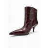 Nuvia - Burgundy Printed Pointed Toe Kitten Heel Boot (Women) | Prologue Shoes - 4 of 4