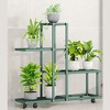 Plant Stand With Wheels, Metal Tiered Plant Stand Flower Display Stand Indoor Plant Shelf Flower Pot Holder Rack for Living Room Patio Garden Home - 2 of 4