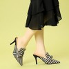 Allegra K Women's Pointed Toe Stripe Bow Slip-on Stiletto Heel Slides Mules - 2 of 4
