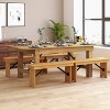 Taylor & Logan 7'x40" Ingles Rectangular Dining Table: Solid Pine, Seats 8, Foldable Legs - image 3 of 4