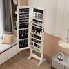 QingMoon 360° Swivel Full Length Mirror, with Lockable Standing Jewelry Cabinet Organizer for Bedroom, Cloakroom and Living Room - 2 of 4