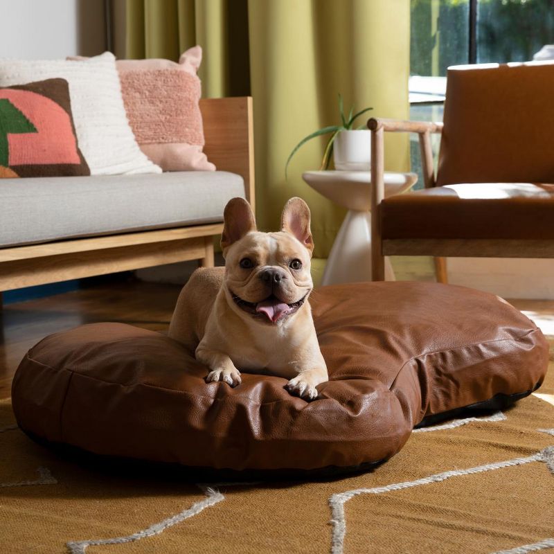 PAW BRANDS PupCloud Faux Leather Memory Foam Luxury Dog Bed, 1 of 6