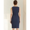 Allegra K Women's Slim Fit Elegant Work Sleeveless Split Neck Sheath Dress - 3 of 4
