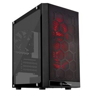 SilverStone Technology SST-PS15B-RGB Micro-ATX Computer Case with Tempered Glass and 2 X RGB Front Intake Fans PS15B-RGB - 1 of 4