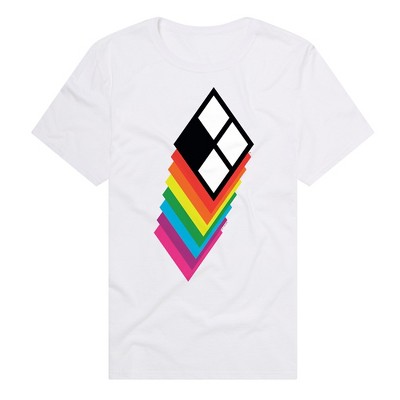 Men's DC Comics Harley Quinn Logo Pride T-Shirt White 2X Large