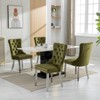 Velvet Dining Chairs Set Of 2, Dining Room Chairs With High Elastic Foam Cushion, High Backrest, Nailhead Trim - 3 of 4
