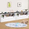 Kids Toy Storage Organizer, Wooden Bookcase, Storage Cabinet with Removable Drawers, Bookshelf, Blackboard, for Bedroom, Nursery, White - 4 of 4