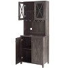 NicBex 67.3"H Farmhouse Sideboard,Kitchen Storage Cabinets with Shelves and 5 Racks for Kitchen, Living room, and Dining Room,Gray - 4 of 4