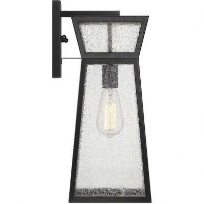 Matte Black Glass Lantern Outdoor Wall Light