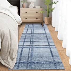 Washable Area Rug, Modern Geometric Area Rugs for Living Room Bedroom, Non-Slip Low Pile Indoor Soft Carpet - 1 of 4