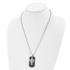 Chisel Stainless Steel Black IP-plated with Cubic Zirconia DAD Dog Tag and Cross Pendant on a 22" Ball Chain Necklace - 4 of 4