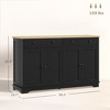 Yukimo 55.1" Black and Oak Modern Sideboard Cabinet with 2 Drawers and Adjustable Shelves, Kitchen Buffet Storage for Dining Room & Entryway - 3 of 4