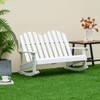 Infans 2 Person Kid Adirondack Rocking Chair Outdoor Backrest Armrest Solid Wood White - 4 of 4