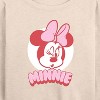 Women's - Disney - Minnie Pink Lightweight French Terry Wide Neck Long Sleeve Shirt - 2 of 4