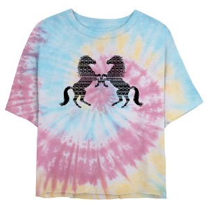 Juniors' Lost Gods Southwestern Horse Silhouettes Cropped T-Shirt - 1 of 4