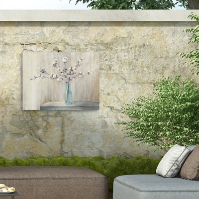 Julia Purinton Cotton Bouquet Weather Treated Wood Frame Outdoor Canvas Art