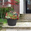 Tierra Verde 2pc Whiskey Barrel Indoor Outdoor Self-Watering Planter Pots Black 23"x15" - 4 of 4