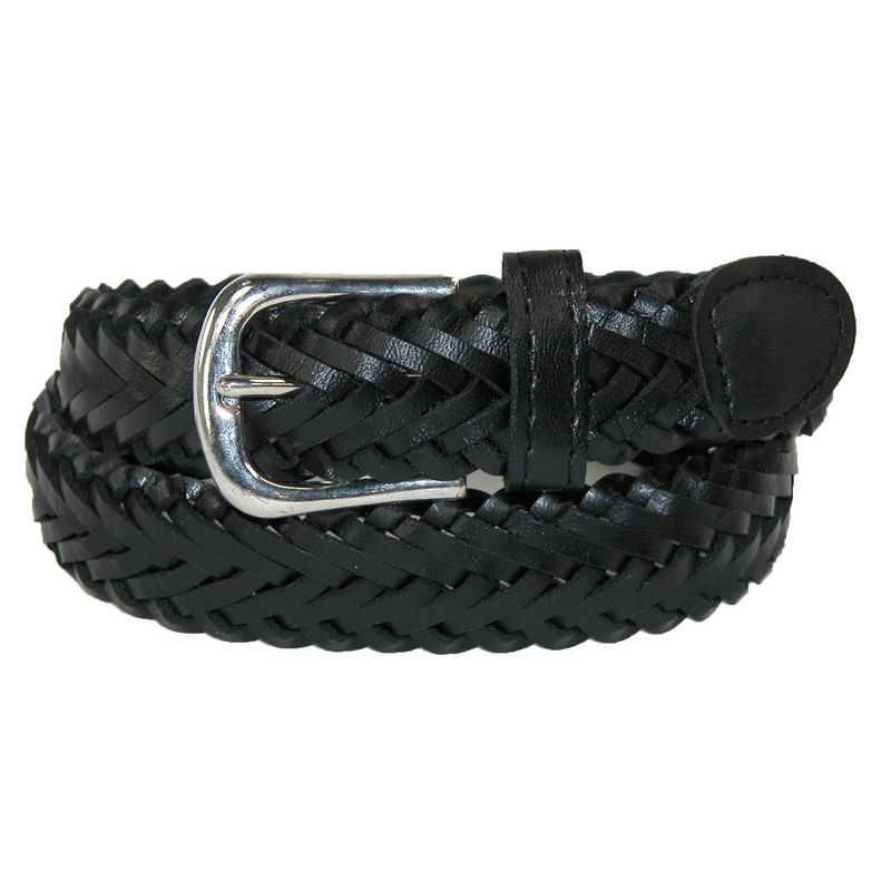 CTM Boys' Leather 3/4 Inch Adjustable Braided Dress Belt, 1 of 3