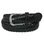 CTM Boys' Leather 3/4 Inch Adjustable Braided Dress Belt