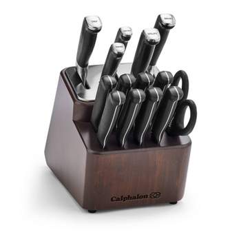 Wolfgang Puck 5 Piece Cutlery Knife Set with Storage Block Scissors Black