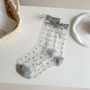 Alilang Women's Sheer Polka Dot Ankle Socks with Bow Detail 6pk - Gray - 2 of 4