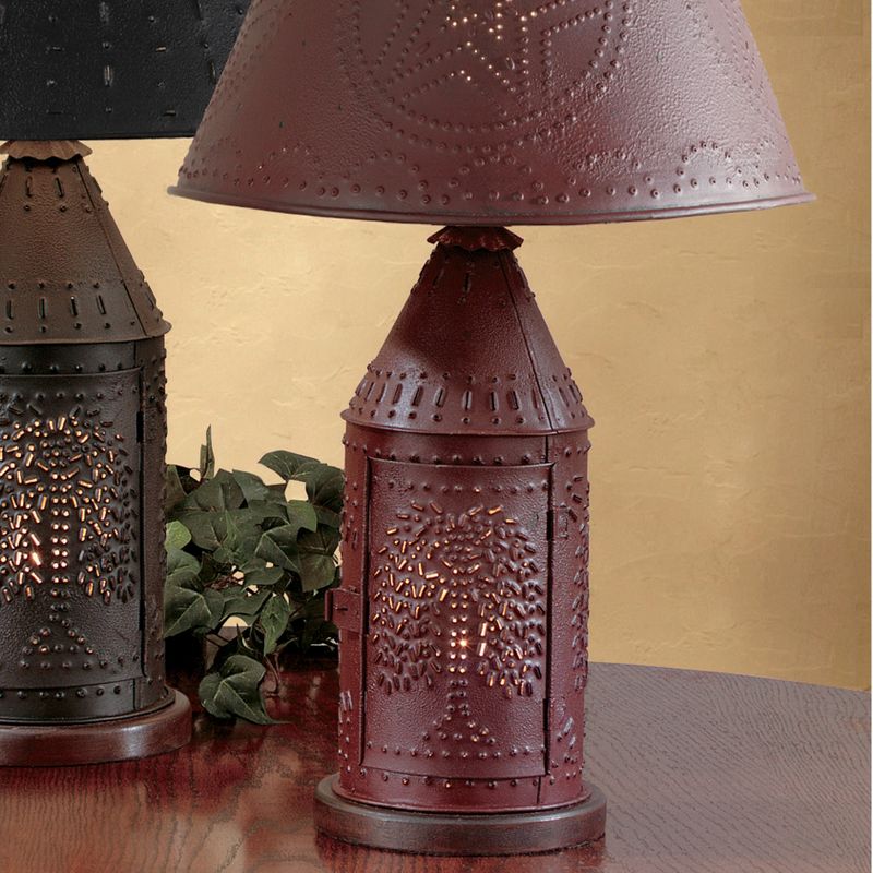 Park Designs Punched Revere Lamp 19" Red, 2 of 6