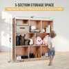 8-Section Kids Cubby Storage Cabinet with Mobile Tray - Toy Organizer & Classroom Lockers for Home, Daycare, Kindergarten - 2 of 4