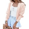 BLUEMING Womens Open Front Knit Cropped Cardigans Sweater Lantern Long Sleeve Fall Casual Shrugs Sweater - 4 of 4