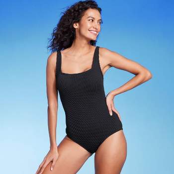 Women's Full Coverage Pucker Textured Square Neck One Piece Swimsuit - Kona Sol™