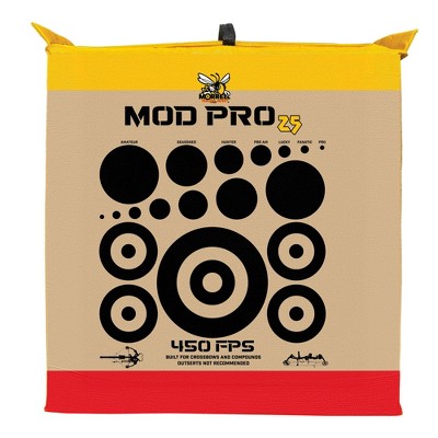 Morrell Yellow Jacket Dual Threat 380 FPS Foam Archery Target Block for Compound Bows and Crossbows, Features 4 Sides and 32 Bullseyes, Yellow