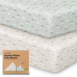 KeaBabies Mini Crib Sheets for Baby Girls, Boys, 2-Pack Soothe Pack and Play Sheets Fitted, Organic Pack N Play Mattress Sheet - 1 of 4