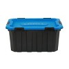 24 Gallon Water Resistant Latching Heavy Duty Plastic Storage Bin, Black Base/Blue Lid - 2 of 4