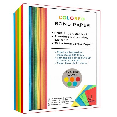 colored bond paper bundle 8.5" x 11"
