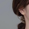 Solid 925 Sterling Silver Small Bow Hoop Earrings Huggie for Women Teens Bowknot Huggie Earrings - 3 of 4