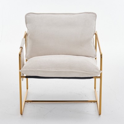 Ridstar Modern Accent Chair and Armchairs with Upholstered For Living Room-Beige
