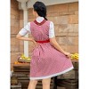 Women's Party Dress Costumes Set 3 Pieces Summer Square Neck Dress,Red - 2 of 4